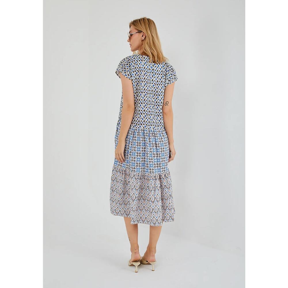 Zara Cotton Printed Tiered Sundress Size Small - Picture 2 of 8